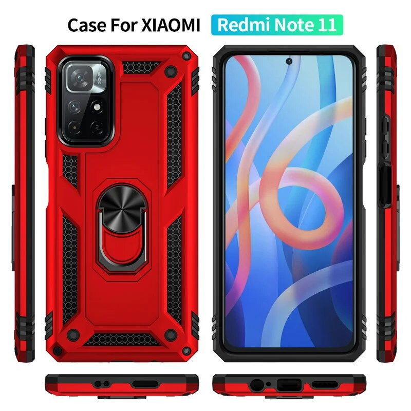 Triecienizturīgs bruņu bufera korpuss priekš Xiaomi Redmi Note 12 11 11S 10 9 Pro Max 11T 10T 11A 12C 10C 10S 5G A1 X4 X5 metāla gredzena vāciņš