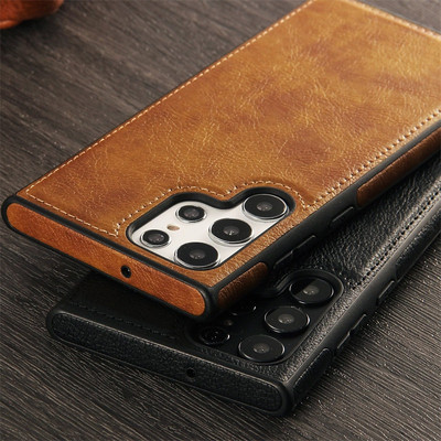 Δερμάτινη θήκη Hot Fashion PU για Samsung Galaxy S23 Ultra Business Phone Case για Samsung S22 Skin-Feel Κάλυμμα σιλικόνης