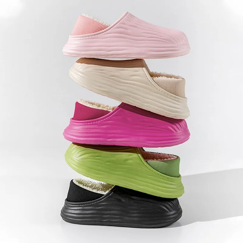 2023 téli papucsok férfi kültéri vízálló meleg tornacipő női beltéri plüss otthoni lábbeli vastag platós csúszásmentes cipő