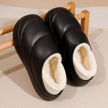 Дамски мъжки чехли Eva Водоустойчиви зимни топли уютни домашни обувки за спалня Дамски домашни памучни чехли Сабо Вътрешни външни