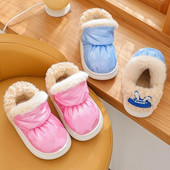 Jauni modes ietīšanas papēži bērniem ūdensnecaurlaidīgi plīša čības bērniem mīksta zole neslīdoša ziemas silta mazuļa meitene zēni mājas kokvilnas apavi