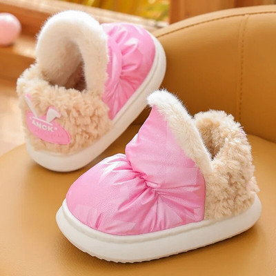 Jauni modes ietīšanas papēži bērniem ūdensnecaurlaidīgi plīša čības bērniem mīksta zole neslīdoša ziemas silta mazuļa meitene zēni mājas kokvilnas apavi