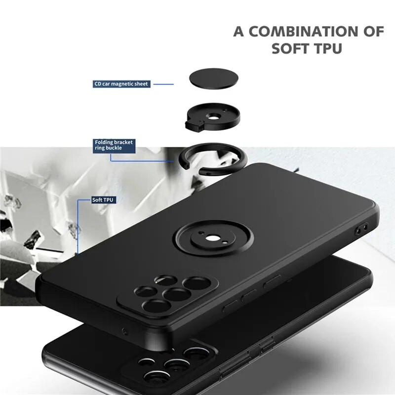 Silikonska maska za držač prstena za Samsung Galaxy Note 10 20 S21 S23 Ultra S10 S9 Plus S20 FE S10E S22 5G Soft Liquid Cover