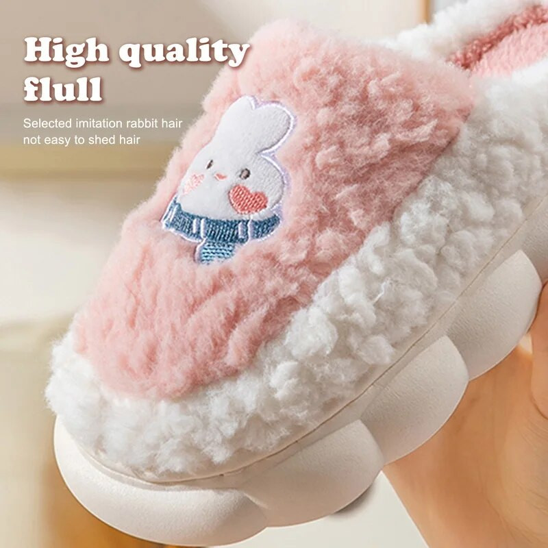 Ziemas plīša čības Sievietēm Pārim Apavi Jauki multfilmas Lāču Čības Vīriešiem Dzīvokļi Silti Slaidi Iekštelpu Guļamistabas Grīdas Čības