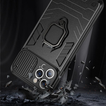 Удароустойчив калъф за телефон Armor за iPhone 13 Pro Max 12 11 Pro XR XS Max X 7 8 Plus 14 Pro Защитен пръстен на камерата Държач Заден капак