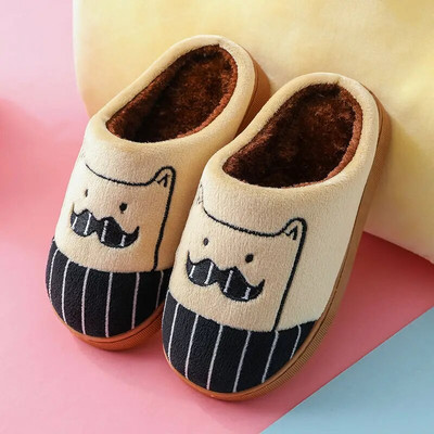 Bowknot kaķis bērniem kokvilnas čības rudens ziema mājas iekštelpās silti bērnu apavi Komforts, neslīdošs, pūkains čības rozā meiteņu apavi