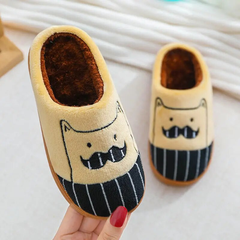 Bowknot kaķis bērniem kokvilnas čības rudens ziema mājas iekštelpās silti bērnu apavi Komforts, neslīdošs, pūkains čības rozā meiteņu apavi