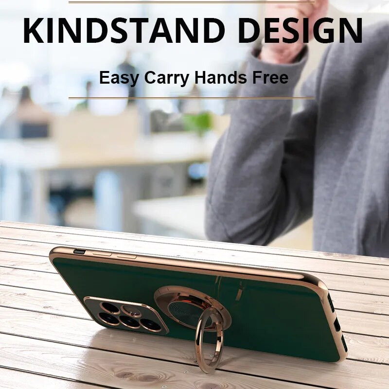 KEYSION Plating Case Samsung A72 A52 A73 A53 A33 A54 A34 A14 Rõngas telefoni kaas Galaxy S22 S23 Ultra S21 FE S20+ Note 20 jaoks