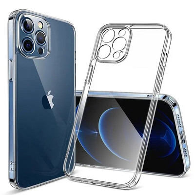 Διάφανη μαλακή θήκη σιλικόνης TPU για iPhone 11 12 13 Mini 14 15 Pro Xs Max X XR 8 7 6 6s Plus SE 2020 2022 Clear Back Cover