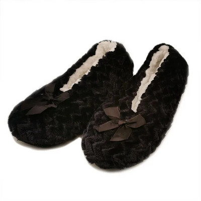 Sieviešu mājas čības Ziemas silti iekštelpu apavi Ērti mīksta plīša Sieviešu mājas čības kokvilnas sieviešu pūkainas plakanas čības