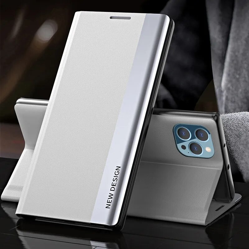 Δερμάτινη μαγνητική θήκη για Samsung Galaxy S23 Ultra S21 S20 FE S22 S10 Plus S9 S8 S7 Edge για Note 20 10 Lite Capa Cover