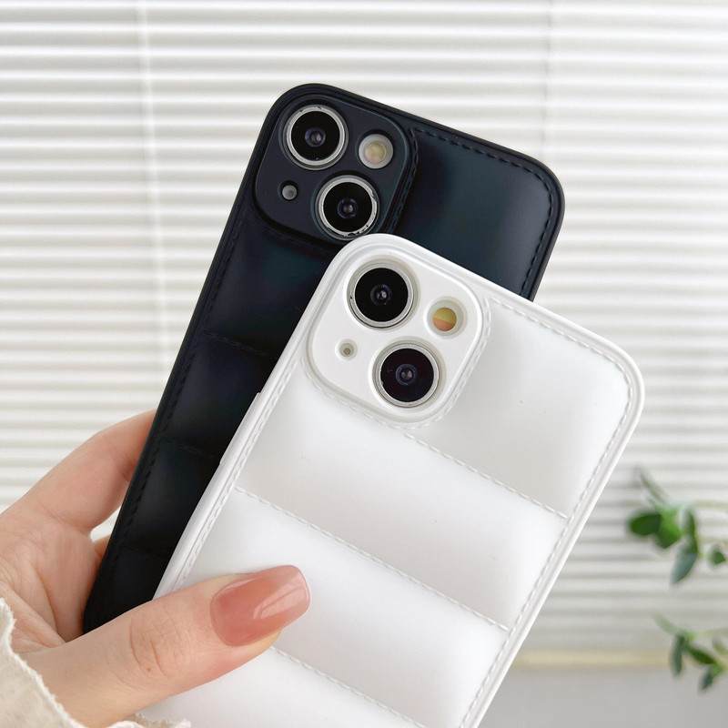 Fashion Down Jacket Μαλακή θήκη τηλεφώνου σιλικόνης για iPhone 14 13 Pro Max 12 11 Pro XSMax X XR 15 Plus North αντικραδασμικό κάλυμμα Funda