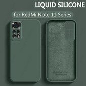 Πολυτελές αυθεντικό μαλακό κάλυμμα υγρής σιλικόνης για XiaoMi RedMi Note 11 E 11s Pro 5G 4G Plus + 10 10A 10C 12C 12 12S Pro Square Case
