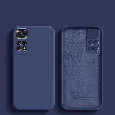 Πολυτελές αυθεντικό μαλακό κάλυμμα υγρής σιλικόνης για XiaoMi RedMi Note 11 E 11s Pro 5G 4G Plus + 10 10A 10C 12C 12 12S Pro Square Case