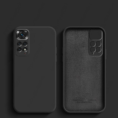 Πολυτελές αυθεντικό μαλακό κάλυμμα υγρής σιλικόνης για XiaoMi RedMi Note 11 E 11s Pro 5G 4G Plus + 10 10A 10C 12C 12 12S Pro Square Case