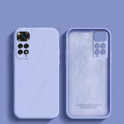 Πολυτελές αυθεντικό μαλακό κάλυμμα υγρής σιλικόνης για XiaoMi RedMi Note 11 E 11s Pro 5G 4G Plus + 10 10A 10C 12C 12 12S Pro Square Case