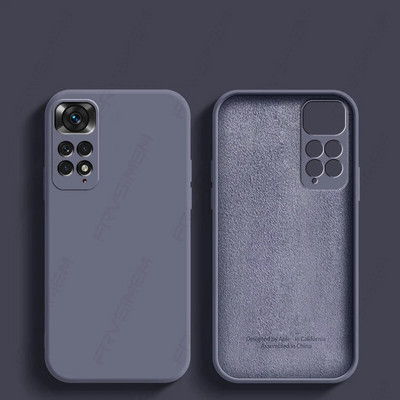 Πολυτελές αυθεντικό μαλακό κάλυμμα υγρής σιλικόνης για XiaoMi RedMi Note 11 E 11s Pro 5G 4G Plus + 10 10A 10C 12C 12 12S Pro Square Case