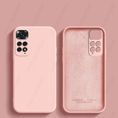 Πολυτελές αυθεντικό μαλακό κάλυμμα υγρής σιλικόνης για XiaoMi RedMi Note 11 E 11s Pro 5G 4G Plus + 10 10A 10C 12C 12 12S Pro Square Case