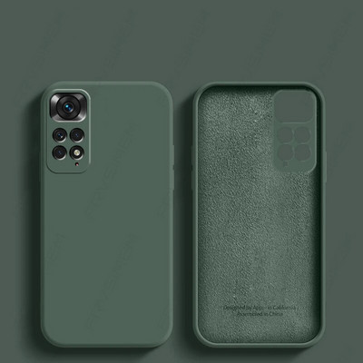 Πολυτελές αυθεντικό μαλακό κάλυμμα υγρής σιλικόνης για XiaoMi RedMi Note 11 E 11s Pro 5G 4G Plus + 10 10A 10C 12C 12 12S Pro Square Case