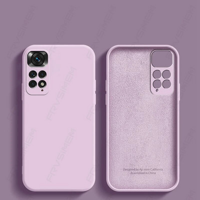 Πολυτελές αυθεντικό μαλακό κάλυμμα υγρής σιλικόνης για XiaoMi RedMi Note 11 E 11s Pro 5G 4G Plus + 10 10A 10C 12C 12 12S Pro Square Case