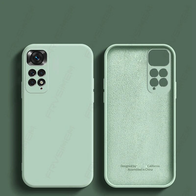 Πολυτελές αυθεντικό μαλακό κάλυμμα υγρής σιλικόνης για XiaoMi RedMi Note 11 E 11s Pro 5G 4G Plus + 10 10A 10C 12C 12 12S Pro Square Case