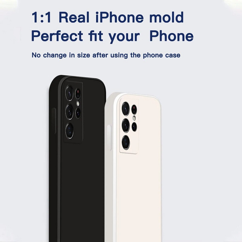 Luksusa kvadrātveida silikona telefona maciņš priekš Samsung Galaxy A53 5G A33 A13 A73 A23 5G A54 A34 A14 A51 A71 A52S A32 A12 mīkstā vāka Coque