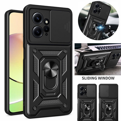 За Xiaomi Redmi Note 12 4G 2023 Case Global Car Magnetic Ring Holder Armor Калъфи за телефони за Redmi NOTE 12 Note12 4G Заден капак