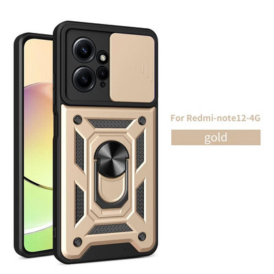 Για Xiaomi Redmi Note 12 4G 2023 Θήκη Global Car Magnetic Ring Holder Armor Θήκες τηλεφώνου για Redmi NOTE 12 Note12 4G Πίσω κάλυμμα
