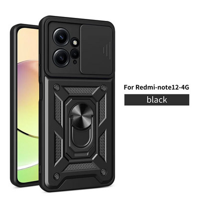 Για Xiaomi Redmi Note 12 4G 2023 Θήκη Global Car Magnetic Ring Holder Armor Θήκες τηλεφώνου για Redmi NOTE 12 Note12 4G Πίσω κάλυμμα