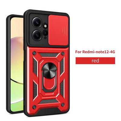Για Xiaomi Redmi Note 12 4G 2023 Θήκη Global Car Magnetic Ring Holder Armor Θήκες τηλεφώνου για Redmi NOTE 12 Note12 4G Πίσω κάλυμμα