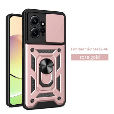 Για Xiaomi Redmi Note 12 4G 2023 Θήκη Global Car Magnetic Ring Holder Armor Θήκες τηλεφώνου για Redmi NOTE 12 Note12 4G Πίσω κάλυμμα