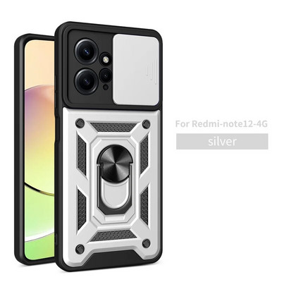 Για Xiaomi Redmi Note 12 4G 2023 Θήκη Global Car Magnetic Ring Holder Armor Θήκες τηλεφώνου για Redmi NOTE 12 Note12 4G Πίσω κάλυμμα