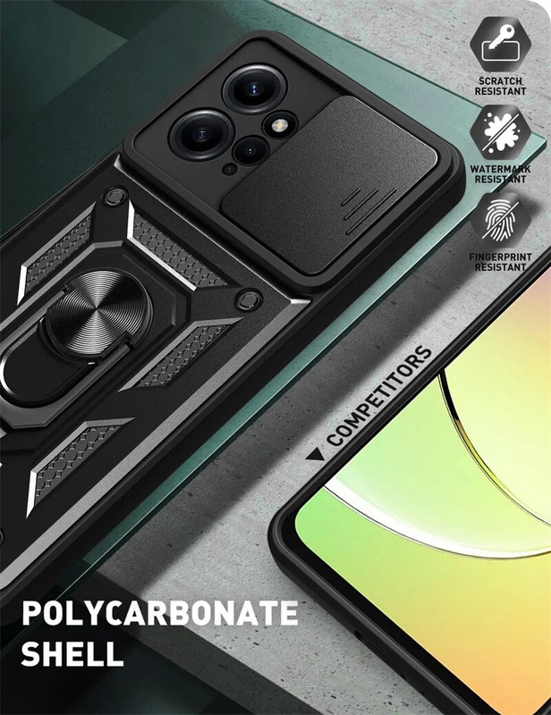 Για Xiaomi Redmi Note 12 4G 2023 Θήκη Global Car Magnetic Ring Holder Armor Θήκες τηλεφώνου για Redmi NOTE 12 Note12 4G Πίσω κάλυμμα