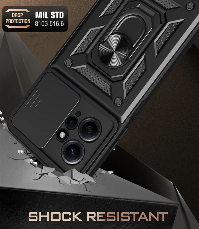 Για Xiaomi Redmi Note 12 4G 2023 Θήκη Global Car Magnetic Ring Holder Armor Θήκες τηλεφώνου για Redmi NOTE 12 Note12 4G Πίσω κάλυμμα