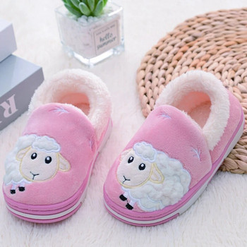 Παντόφλες για νήπια για κορίτσια Χειμερινά βελούδινα ζεστά παπούτσια για το σπίτι Είδη για μωρά Loafers Κινούμενα σχέδια Πρόβατα Παιδικά Παιδικά Σπίτι Παπούτσια Δώρα