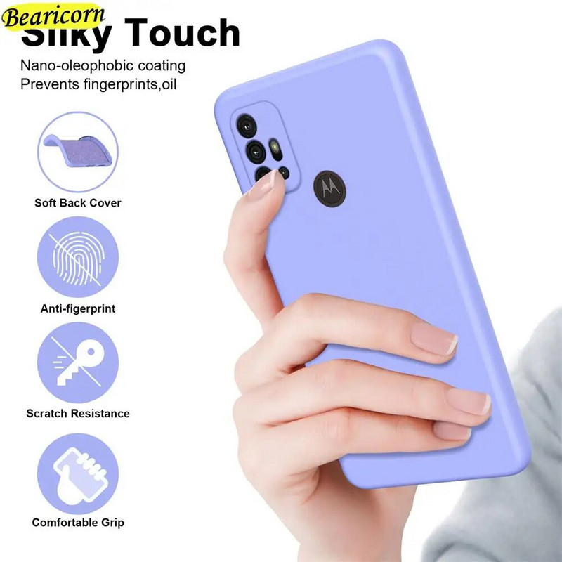 Γνήσια θήκη τηλεφώνου υγρής σιλικόνης για Motorola Moto G10 G30 G22 G31 G41 G42 G52 G82 G71S G60 G200 E32 Προστατευτικό κάλυμμα κάμερας