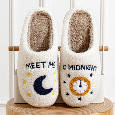Meet Me At Midnight Slippers Taylor Style Cozy Άνετα κεντημένες διαφάνειες Soft TS Swifties Music Tour Houseshoes