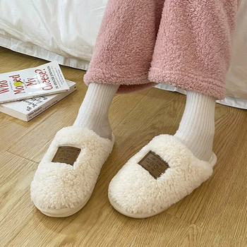 Feslishoet Домашни памучни чехли Двойки Обувки Мъжки кожени памучни дамски зимни вътрешни домашни удобни топли пързалки