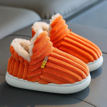 Зимни детски бебешки момчета момичета зимни чехли анимационни нехлъзгащи се домашни обувки на закрито модни топли детски обувки за спалня чехли