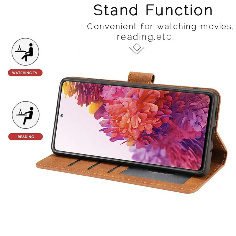 Δερμάτινη θήκη πορτοφολιού για Samsung Galaxy S23 S22 S21 S20 FE Lite S10 S9 S8 S7 Edge Note 20 10 9 8 Ultra Plus Κάλυμμα τσάντας τηλεφώνου