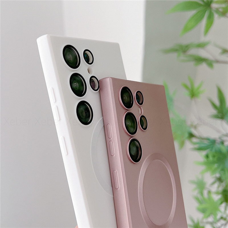 Lanyard Crossbody Necklace Magnētiskais uzlādes futrālis Samsung S23 Ultra S22 S21 Plus S20 FE Note 20 10 Pro matēts vāciņš priekš Magsafe