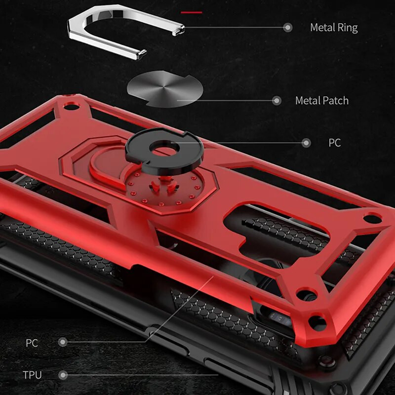 Triecienizturīgs korpuss Samsung Galaxy S9 S20 Ultra S8 S10 Plus Note 9 8 A51 A71 Note8 Note9 S9Plus A50 A70 gredzenu turētāja statīva vāciņi