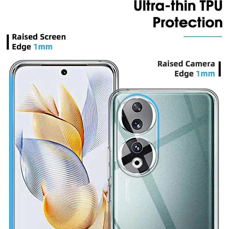 Īpaši plāns caurspīdīgs silikona mīkstais korpuss, kas paredzēts Huawei Honor 80 90 Lite Pro 80GT 80SE X9A X8 X8A X7 X7A caurspīdīgam augstas kvalitātes apvalkam