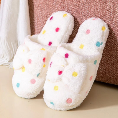 Jauki tauriņi Čības Sieviešu Ziemas Māja Flip-flops Rudens Sieviešu Siltums Biezs Plīša PVC Neslīdošs Mīksts Guļamistabas Apavi uz grīdas