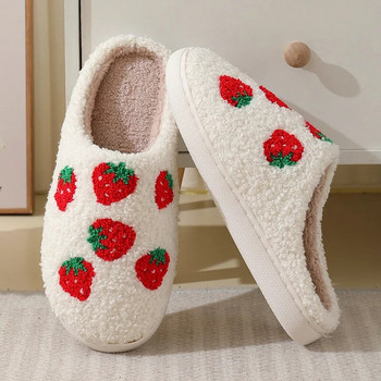 Зимни чехли Дамски Дамски домашни Обувки за всекидневна Мъжки вътрешни пухкави Коледни сладки Плодови берберски поларени Джапанки за спалня