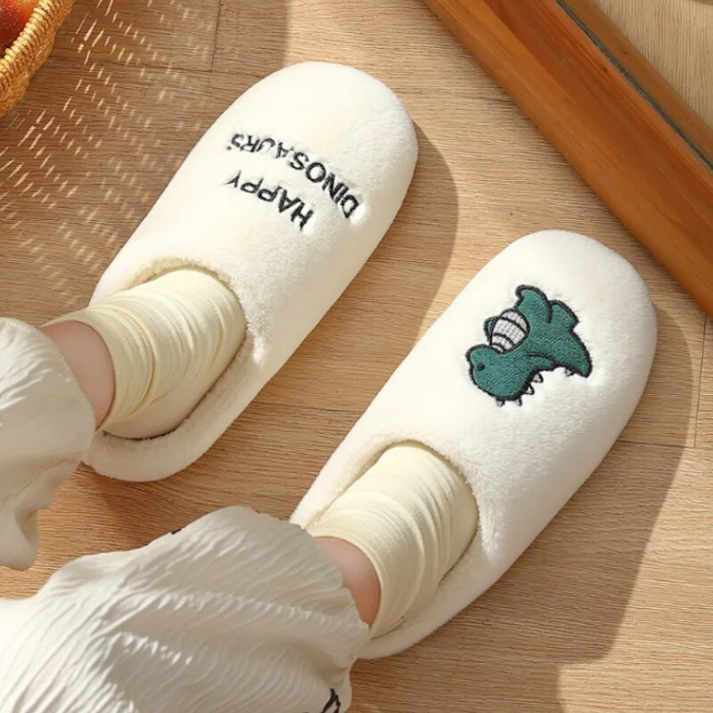 Sievietēm siltas kokvilnas čības vīriešiem ziemas, pūkainas plīša čības pieaugušajiem, baltas, jaukas multfilmas lācis iekštelpām, ērtas samta biezas kurpes