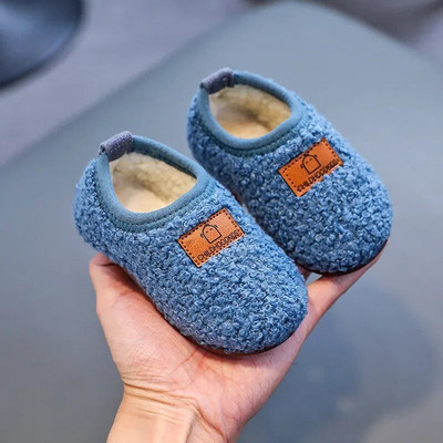 Gril Shoes Baby Cotton Shoe 2023 Rudens Ziemas Jauni Ērti Silti Bērnu Apavi Plus Mājas Unisex vilnas kokvilnas apavi Gudri mājas apavi