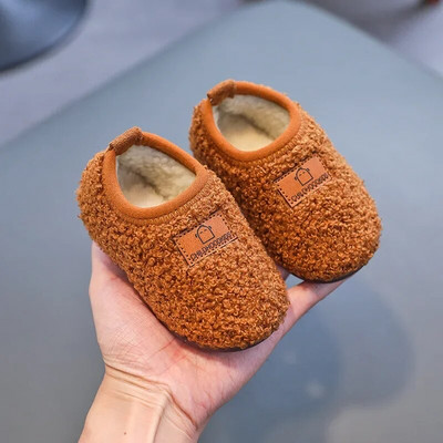 Gril Shoes Baby Cotton Shoe 2023 Rudens Ziemas Jauni Ērti Silti Bērnu Apavi Plus Mājas Unisex vilnas kokvilnas apavi Gudri mājas apavi