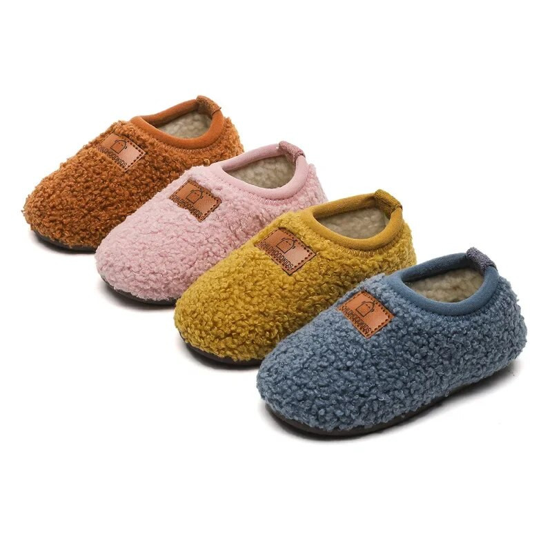 Gril Shoes Baby Cotton Shoe 2023 Rudens Ziemas Jauni Ērti Silti Bērnu Apavi Plus Mājas Unisex vilnas kokvilnas apavi Gudri mājas apavi