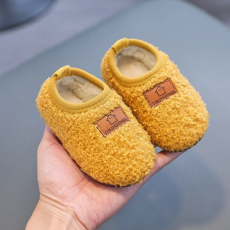 Gril Shoes Baby Cotton Shoe 2023 Rudens Ziemas Jauni Ērti Silti Bērnu Apavi Plus Mājas Unisex vilnas kokvilnas apavi Gudri mājas apavi